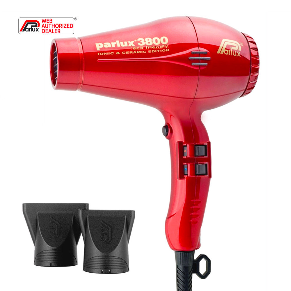 Parlux 3800 EcoFriendly Ionic & Ceramic Rosso - asciugacapelli professionale [all]