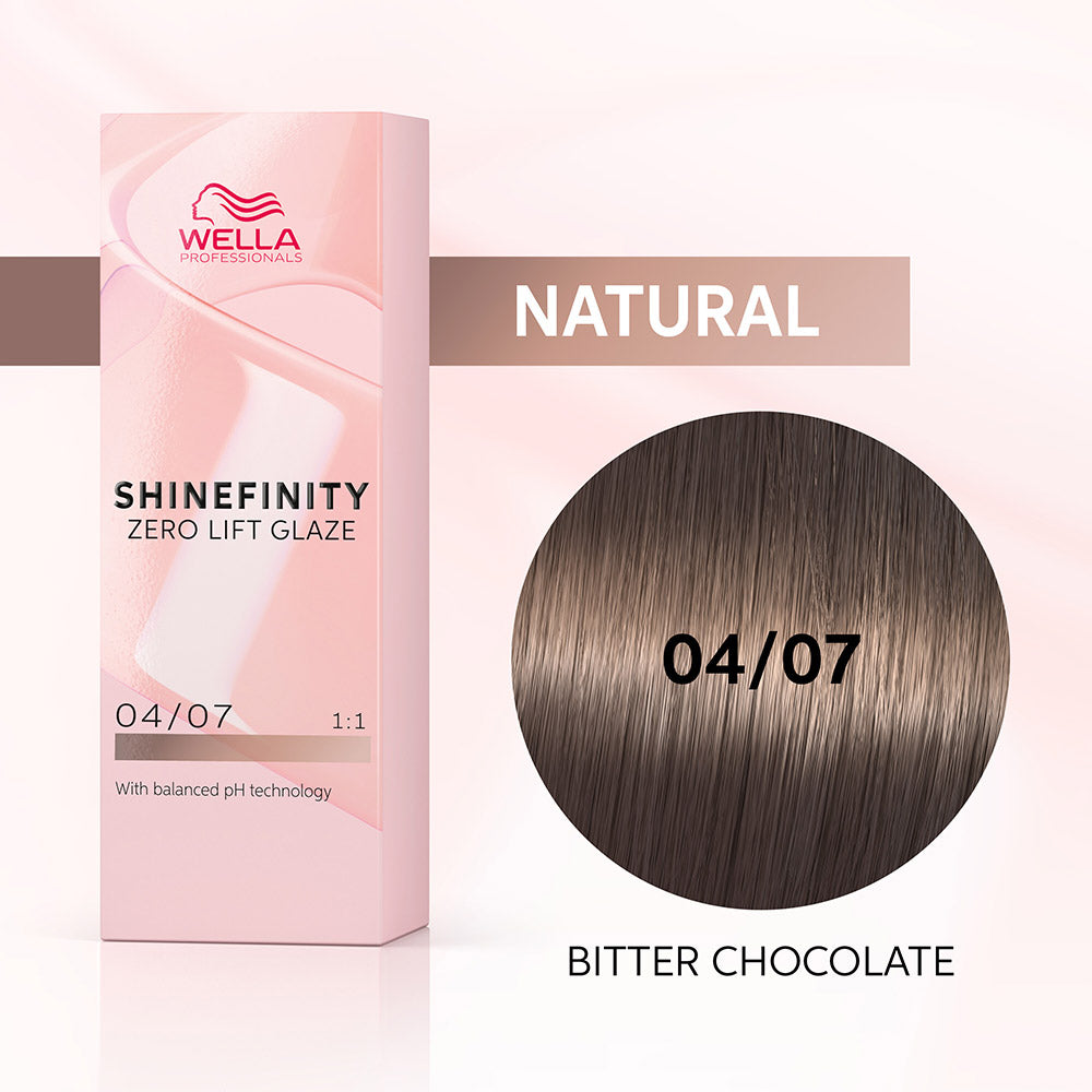 Wella Shinefinity Bitter Chocolate 04/07 Castano Medio Naturale Sabbia 60ml - colore demi-permanente [all]