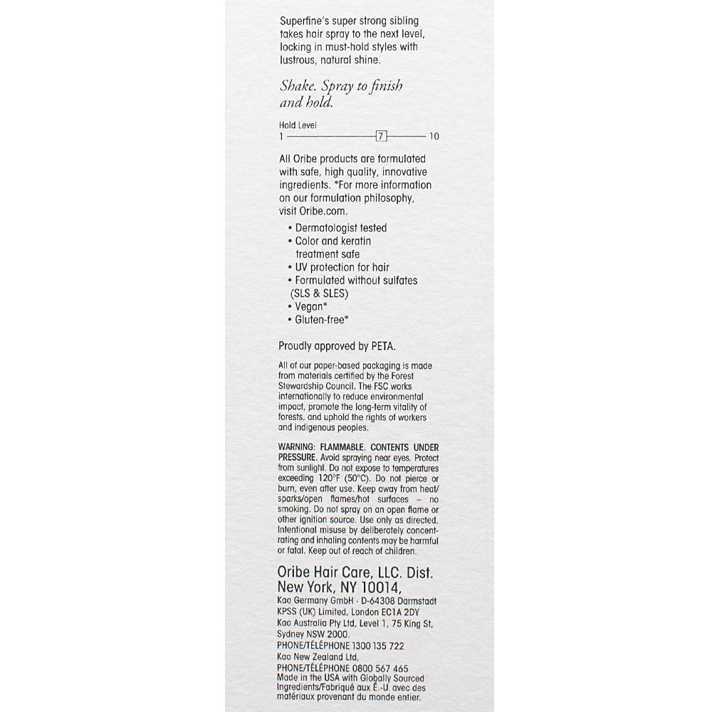 Oribe Superfine Strong Hair Spray 309ml - lacca per capelli tenuta forte [all]