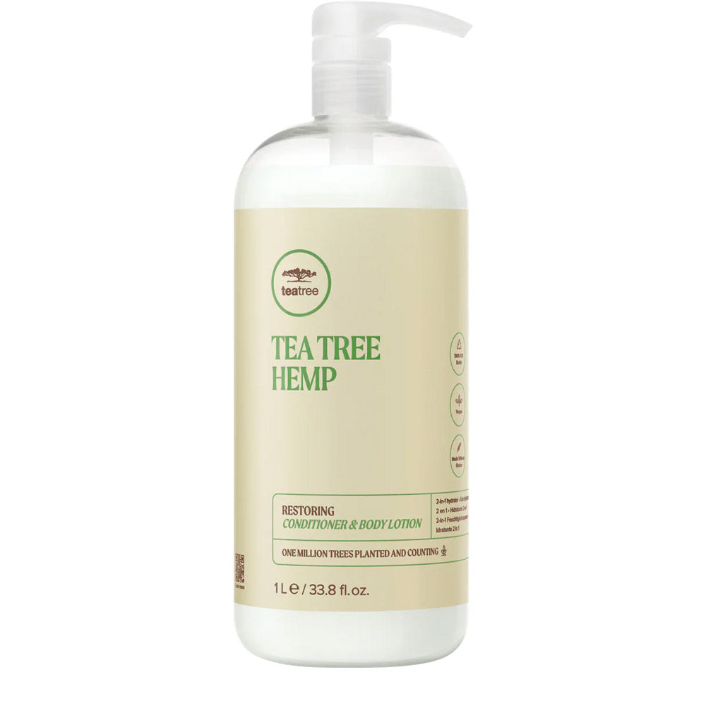 Tea Tree Hemp Restoring Conditioner & Body Lotion 1000ml - idratante e rivitalizzante 2 in 1