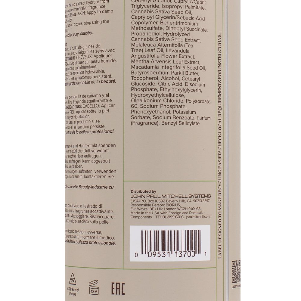 Tea Tree Hemp Restoring Conditioner & Body Lotion 1000ml - idratante e rivitalizzante 2 in 1