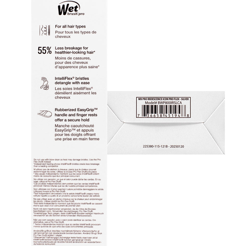 WetBrush Flex Dry Iridiscent Icon Silver - spazzola flessibile