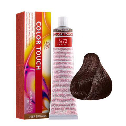 Wella Color Touch Deep Browns 5/73 Marrón Claro Arena Dorado 60ml - coloración semipermanente sin amoniaco