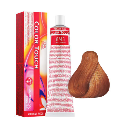 Color Touch Vibrant Reds 8/43 Cobre Claro Dorado 60ml - color semipermanente sin amoniaco