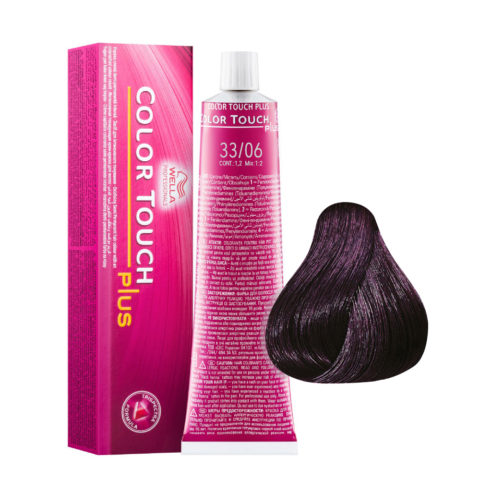 Wella Color Touch Plus 33/06 Castaño Oscuro Intenso Violeta Natural  60ml - coloración demi-permanente