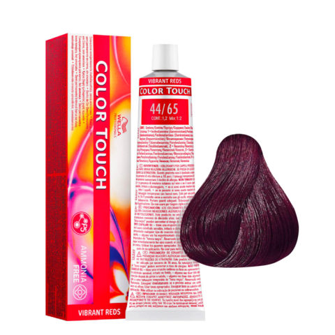 Wella Color Touch Vibrant Reds 44/65 Marrón Violeta Medio Intenso 60ml - color semipermanente sin amoniaco