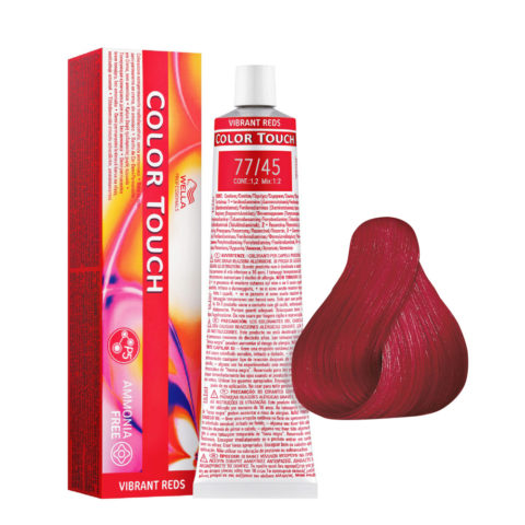 Wella Color Touch Vibrant Reds 77/45 Rubio Medio Intenso Cobrizo Caoba 60ml - color semipermanente sin amoniaco