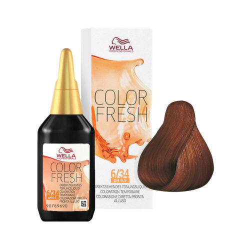 Wella Color Fresh 6/34 Rubio Oscuro Cobrizo 75ml   - potenciador del color sin amoniaco