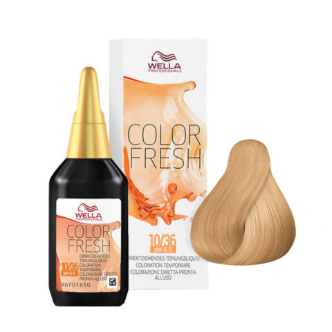 Wella Color Fresh 10/36 Rubio Platino Violeta Dorado 75ml - potenciador del color sin amoniaco