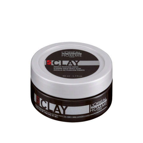 L'Oreal Homme Styling Clay 50ml - cera mate de fijación fuerte