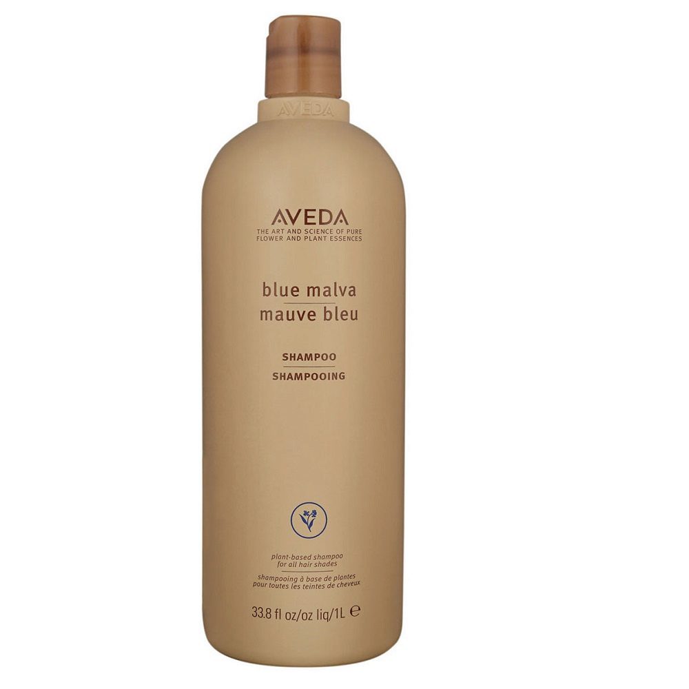 Aveda Blue Malva Shampoo 1000ml - champú tonalizador anti-amarillo para cabello gris y blanco