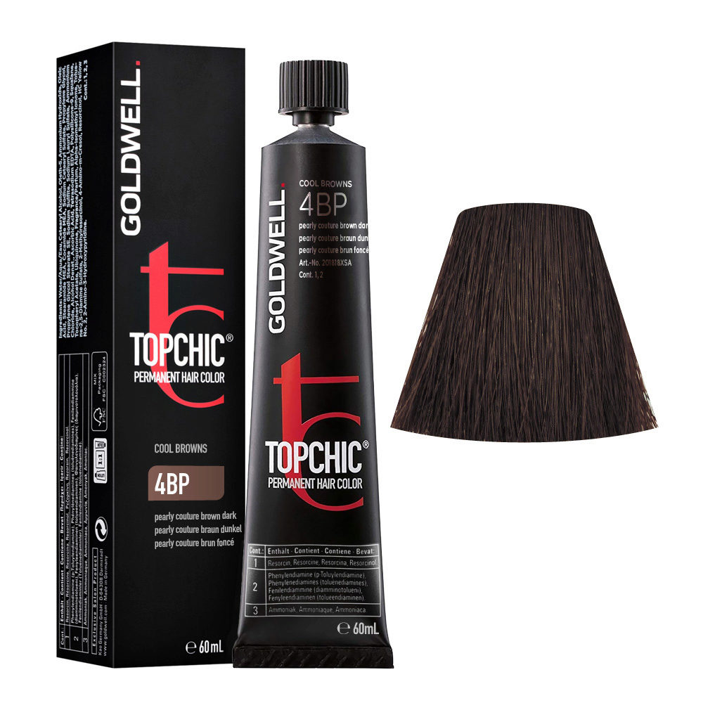 4BP Pearly couture castaño oscuro Goldwell Topchic Cool browns tb 60ml