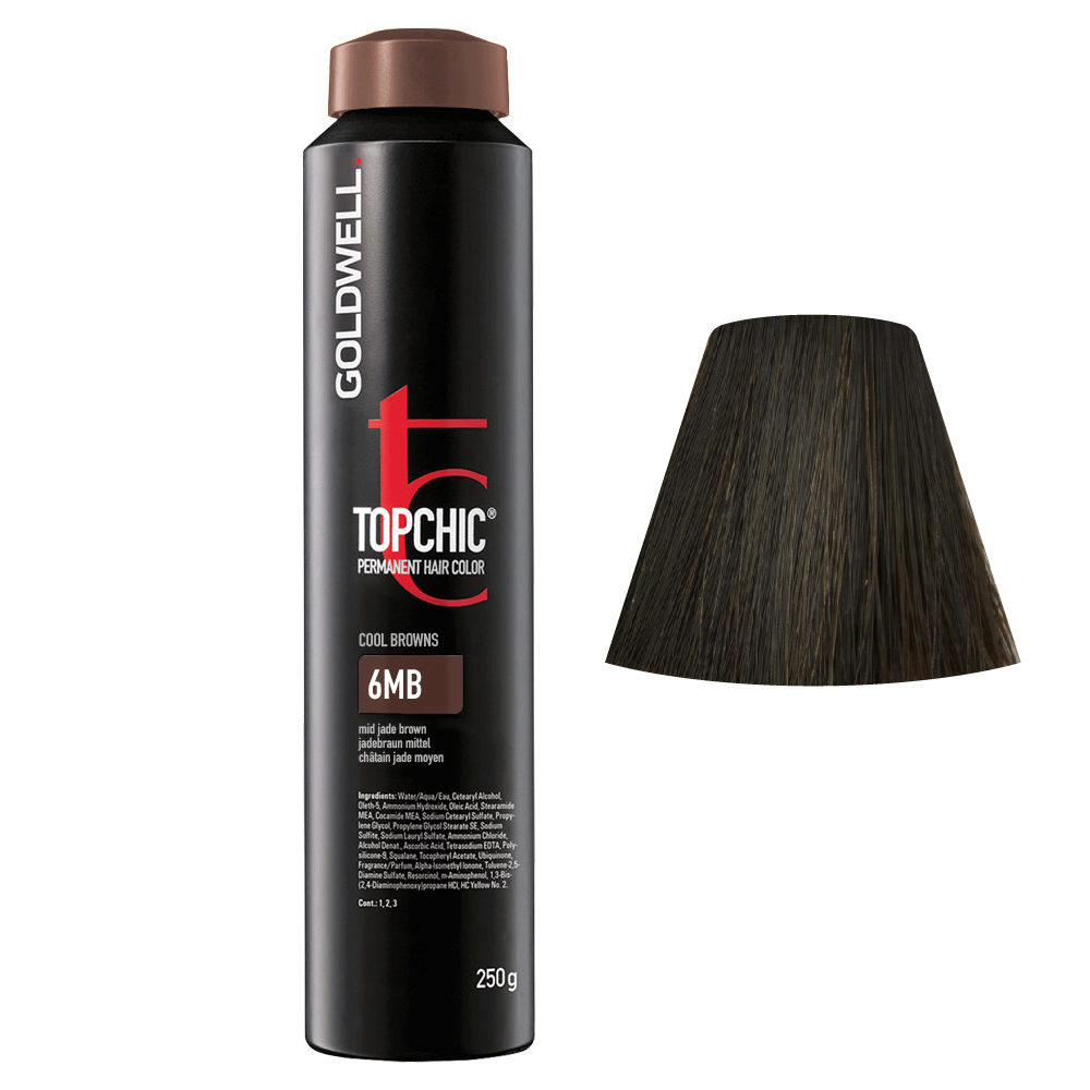 6MB Castaño jade medio Goldwell Topchic Cool browns can 250gr