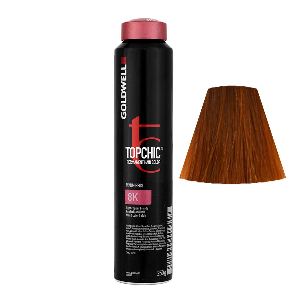 8K Rubio cobre claro Goldwell Topchic Warm reds can 250gr