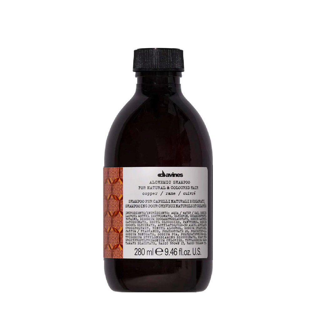 Davines Alchemic Shampoo Copper 280ml - champú para intensificar los reflejos cabello cobre
