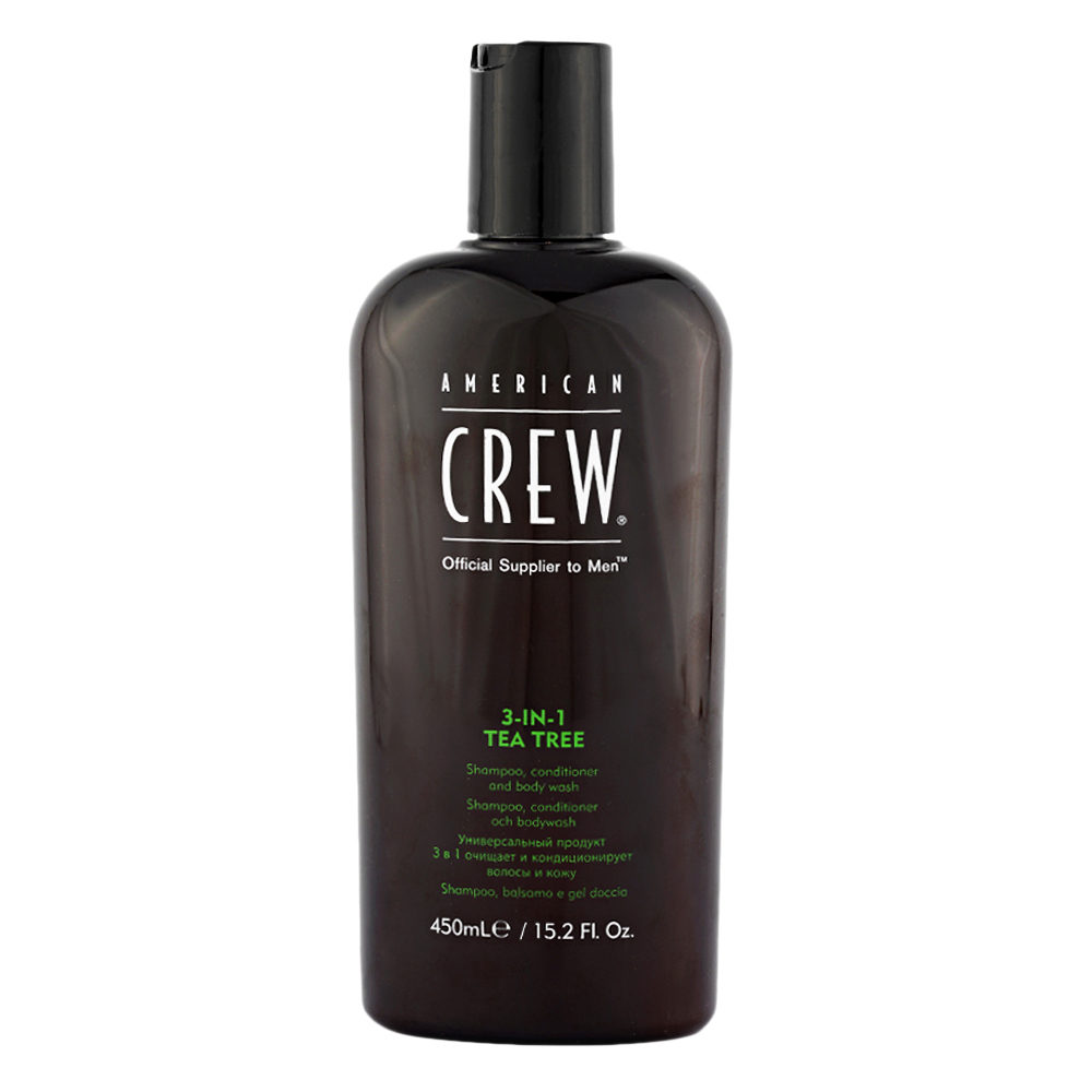 American Crew Tea Tree 3 in 1 Shampoo Conditioner and Body Wash 450ml - champú, acondicionador y gel de ducha