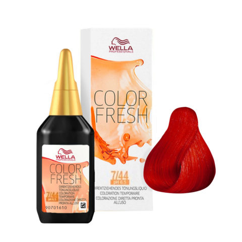 Wella Color Fresh 7/44 Rubio Medio Cobrizo Intenso 75ml  - potenciador del color sin amoniaco