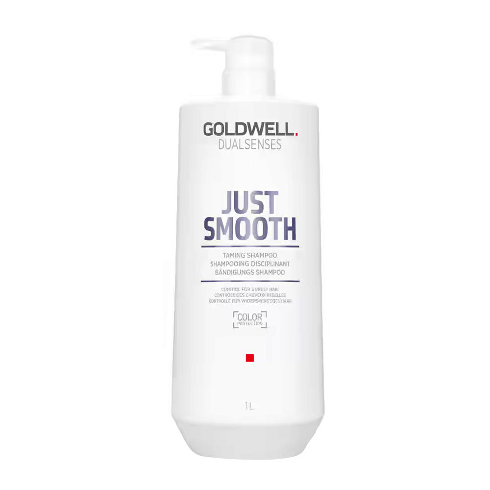 Goldwell Dualsenses Just Smooth Taming Shampoo 1000ml - Champú disciplinante para cabello rebelde y encrespado