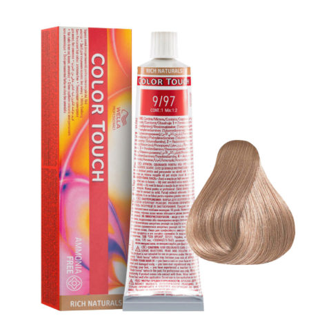 WWella Color Touch Rich Naturals 9/97 Rubio Muy Claro Cendrè Arena 60ml - color semipermanente sin amoniaco