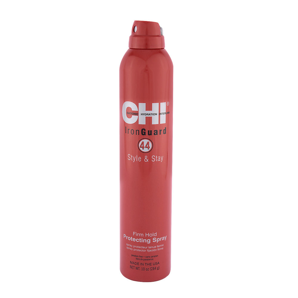 CHI 44 Iron Guard Style & Stay Firm Hold Protecting Spray 284gr - laca de fijación fuerte y protección contra el calor