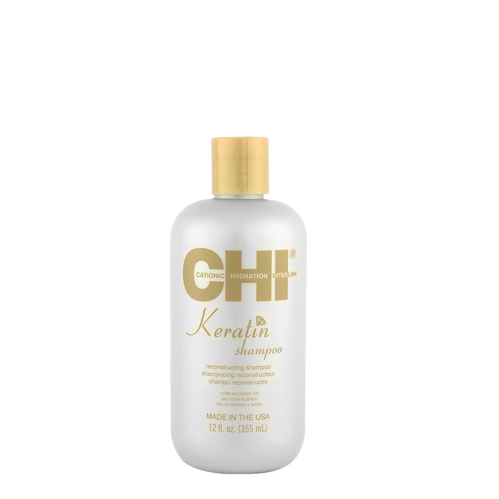 CHI Keratin Shampoo 355ml - champú reestructurante anti-frizz para cabello dañado