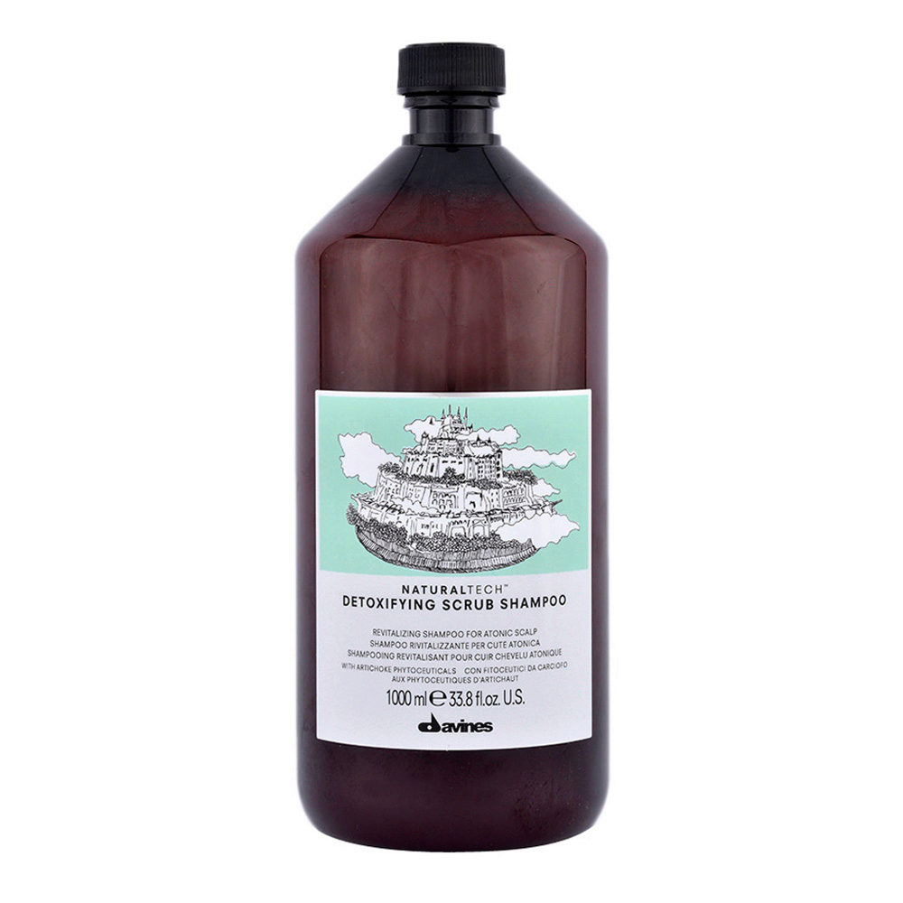 Davines Naturaltech Detoxifying Scrub Shampoo 1000ml - champú revitalizante