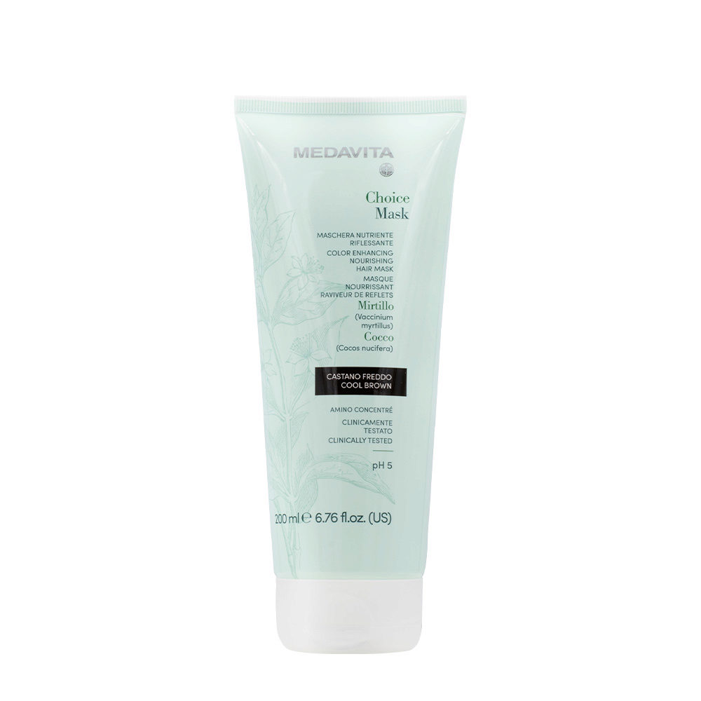 Medavita Lunghezze Choice Mask Cool Brown 200ml  - mascarilla reflejos nutritiva castaño frío