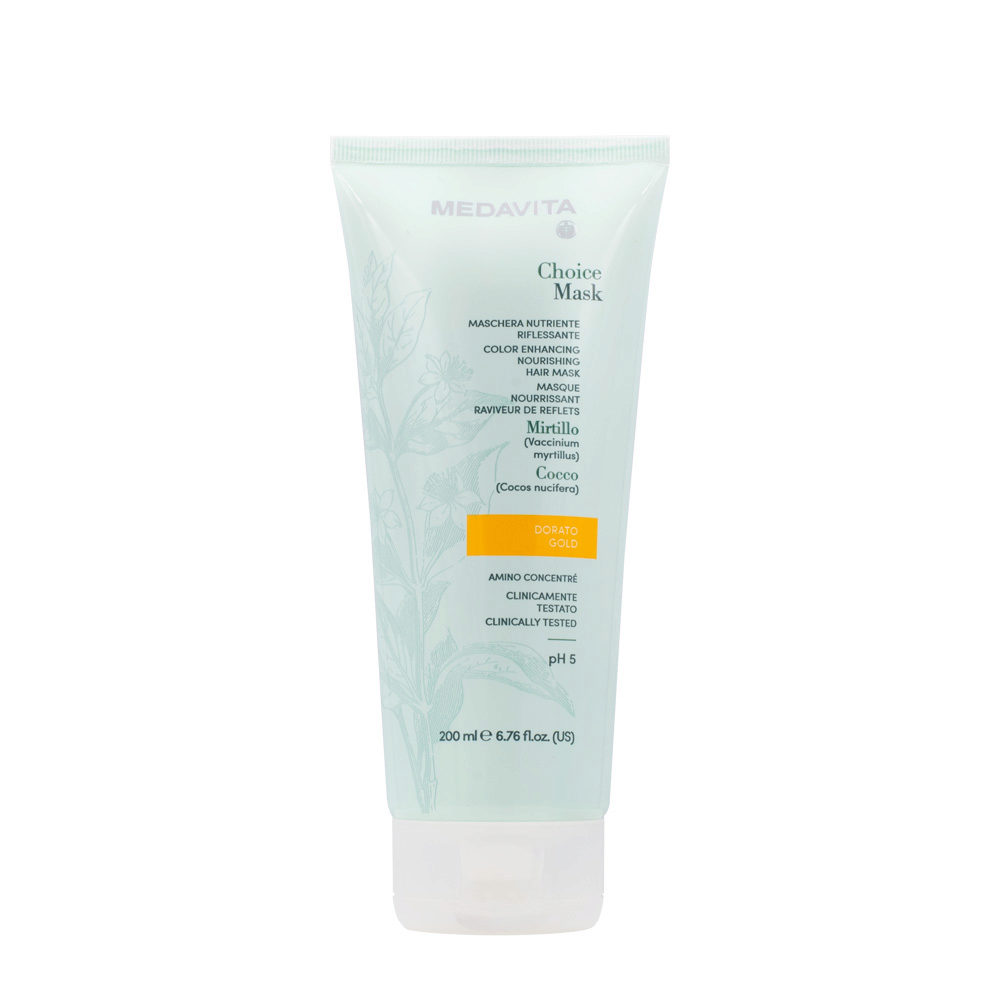 Medavita Lunghezze Choice Mask Gold 200ml  - mascarilla reflejos nutritiva oro