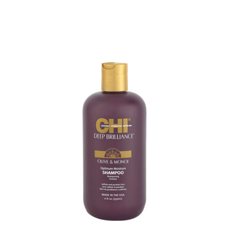 Deep Brilliance Olive & Monoi Optimum Moisture Shampoo 355ml - champú brillo hidratante