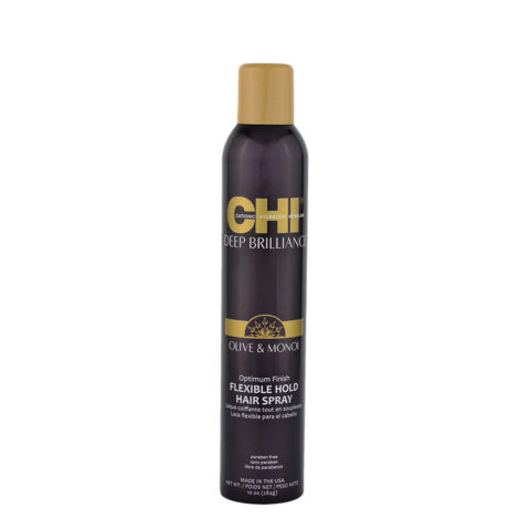 CHI Deep Brilliance Olive & Monoi Flexible Hold Hairspray 284gr - laca de brillo