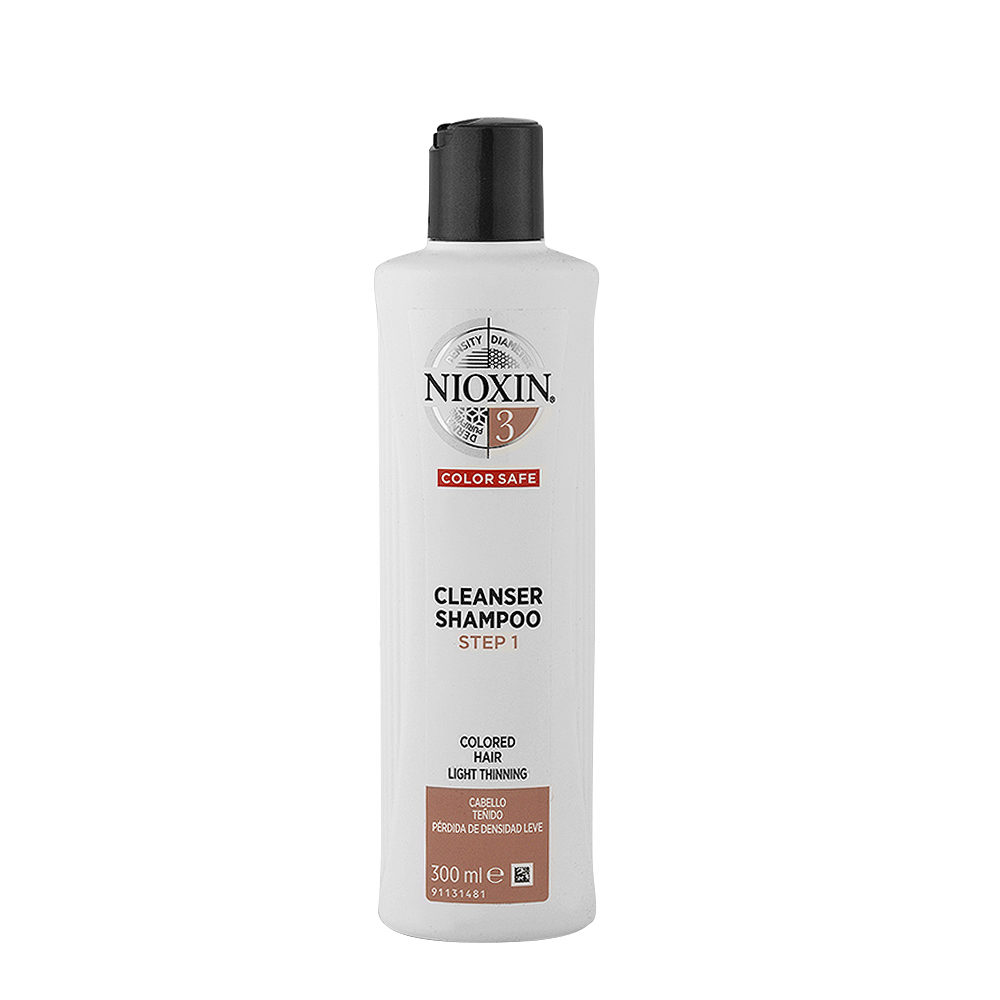 Nioxin System3 Cleanser Shampoo 300ml - champú para cabellos coloreados con adelgazamiento ligero