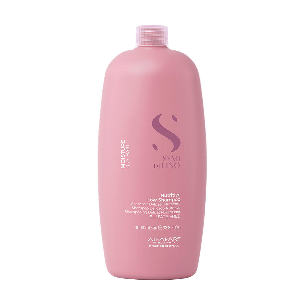 Alfaparf Milano Semi Di Lino Moisture Nutritive Low Shampoo 1000ml - champú nutritivo suave para cabellos secos