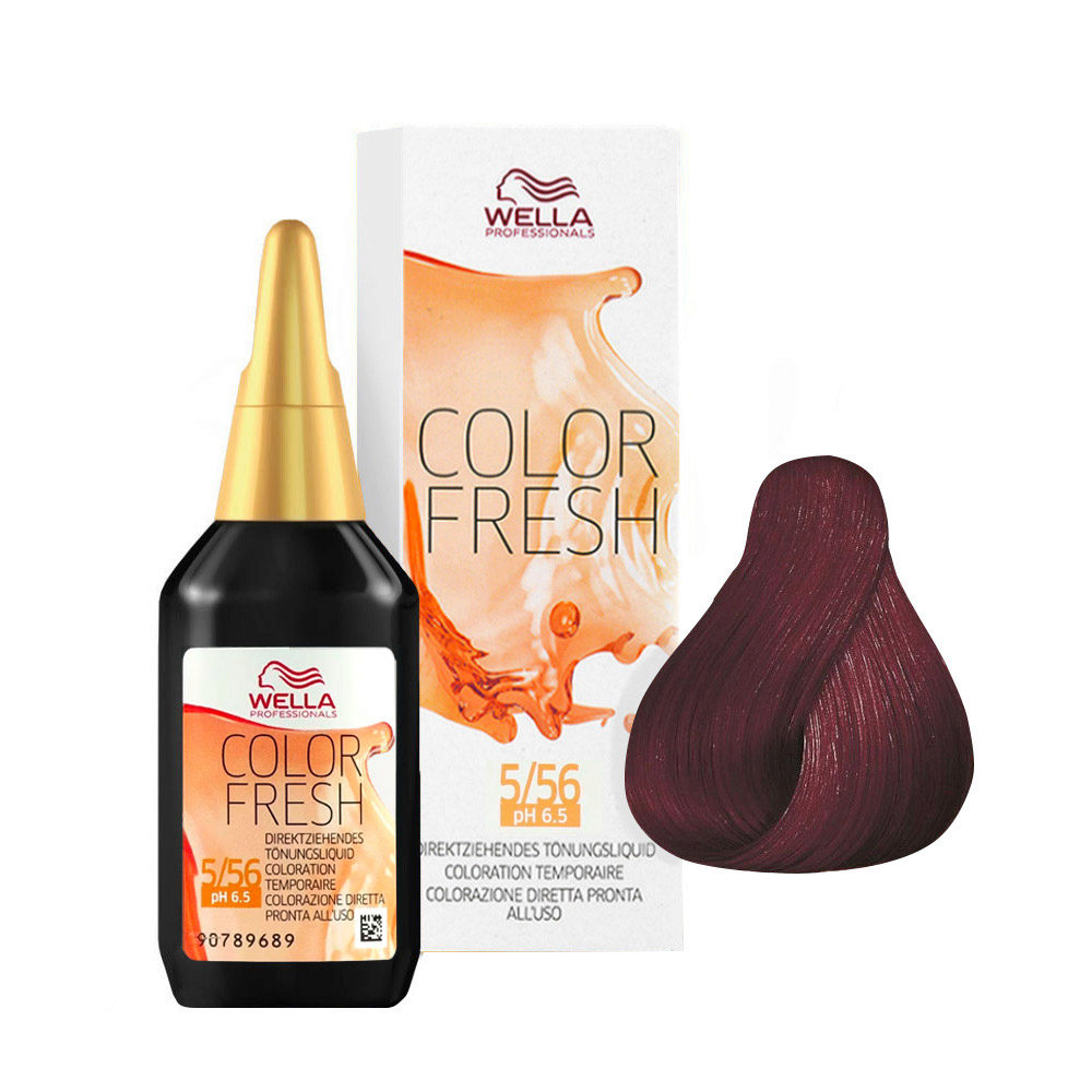 Wella Color Fresh 5/56 Castaño Claro Caoba Violeta 75ml - potenciador del color sin amoniaco