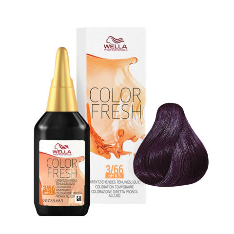 Wella Color Fresh 3/66 Castaño Oscuro Violeta Intenso 75ml - potenciador del color sin amoniaco