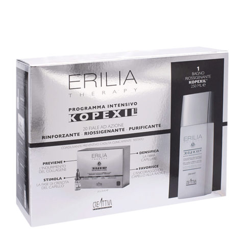 Creattiva Erilia Kopexil Kit Anti Perdida de Cabello: shampoo 250ml + viales 20x8ml