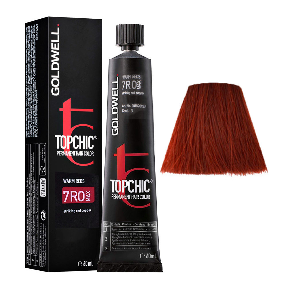 7RO MAX Cobre rojo llamativo Goldwell Topchic Warm reds tb 60ml