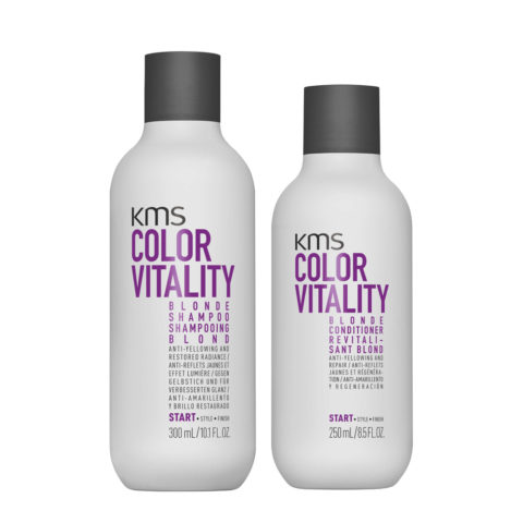 KMS Color Vitality Blonde Shampoo 300ml Conditioner 250ml - Anti Amarillo