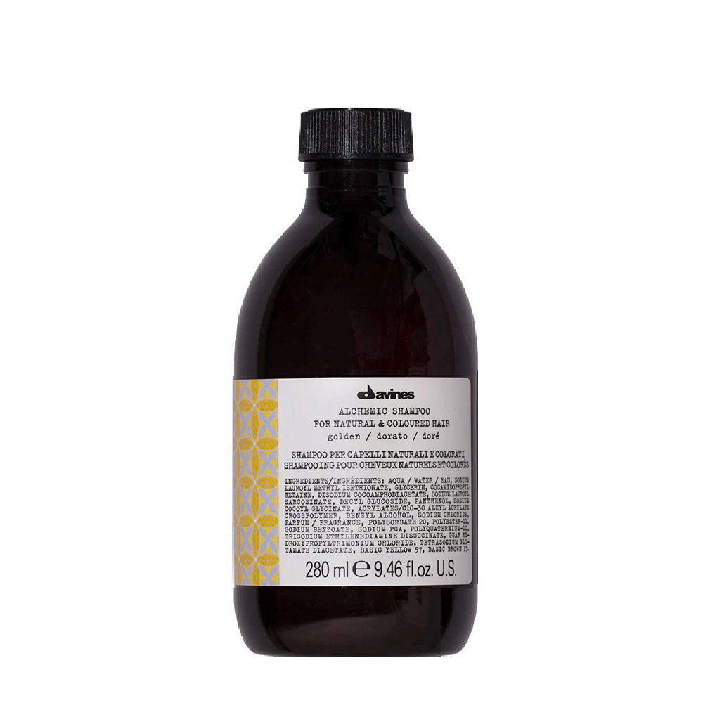 Davines Alchemic Shampoo Golden 280ml - champú para reflejos rubios dorados y miel