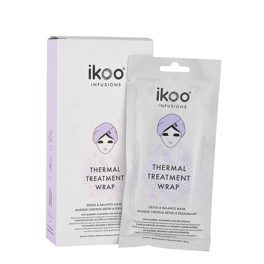 Ikoo Thermal treatment wrap Detox & balance mask 5x35g - Mascara Equilibrante Purificante