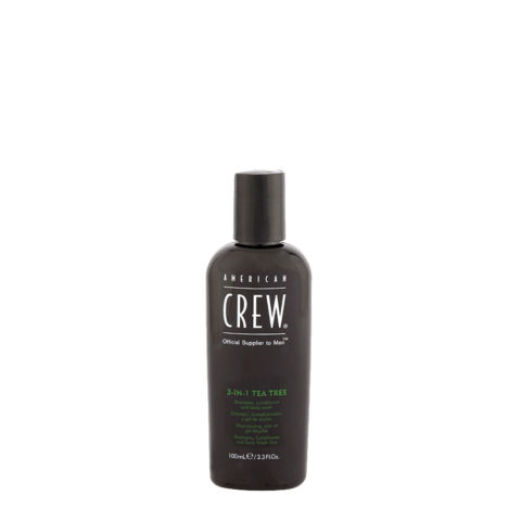 American crew Tea Tree 3 in 1 Shampoo Conditioner and Body Wash 100ml - champù, acondicionador y gel de ducha