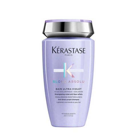 Kerastase Blond Absolu Bain Ultra Violet 250ml -  champú antiamarillo para cabellos rubios, grises, blancos y platinos