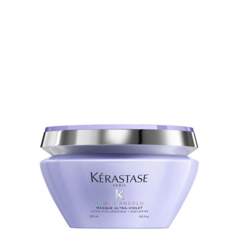 Kerastase Blond Absolu Masque Ultra Violet 200ml - mascarilla antiamarillo pelo rubio, gris, blanco