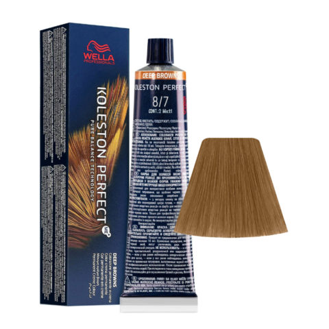 Wella Koleston Perfect Me+ Deep Browns 8/7 Rubio Claro Arena 60ml - coloración permanente