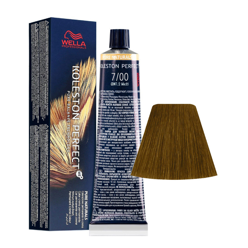 Wella Koleston Perfect Me+ Pure Naturals 7/00 Rubio Medio Intenso 60ml - coloración permanente
