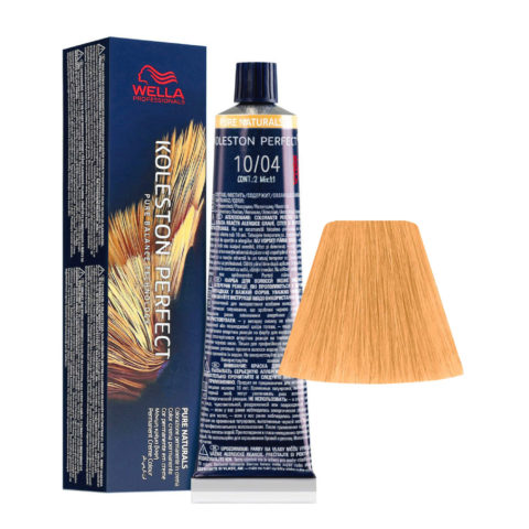 Wella Koleston Perfect Me+ Pure Naturals 10/04 Rubio Platino Natural Cobre 60ml - coloración permanente