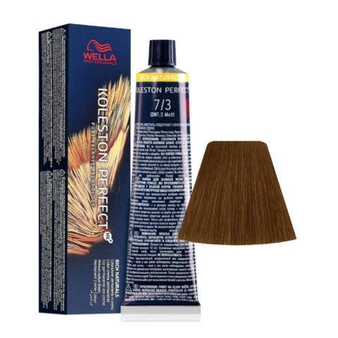 Wella Koleston Perfect Me+ Rich Naturals 7/3 Rubio Medio Dorado 60ml - coloración permanente