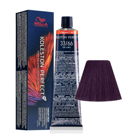 Wella Koleston Perfect Me+ Vibrant Reds 33/66 Castaño Oscuro Intenso Violeta Intenso 60ml - coloración permanente