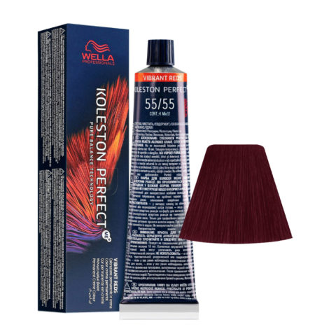 Wella Koleston Perfect Me+ Vibrant Reds 55/55 Castaño Claro Intenso Caoba Intenso 60ml - coloración permanente