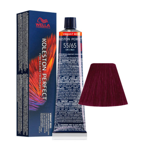 Wella Koleston Perfect Me+ Vibrant Reds 55/65 Castaño Claro Intenso Violeta Caoba 60ml - coloración permanente