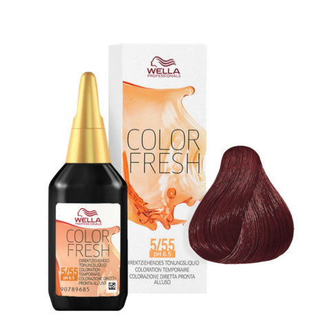 Wella Color Fresh 5/55 Castaño Claro Caoba Intenso 75ml - potenciador del color sin amoniaco